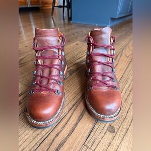 Viberg Hiker Brown Leather Lace Up Mens Boots US Size 9 /UK Size 8